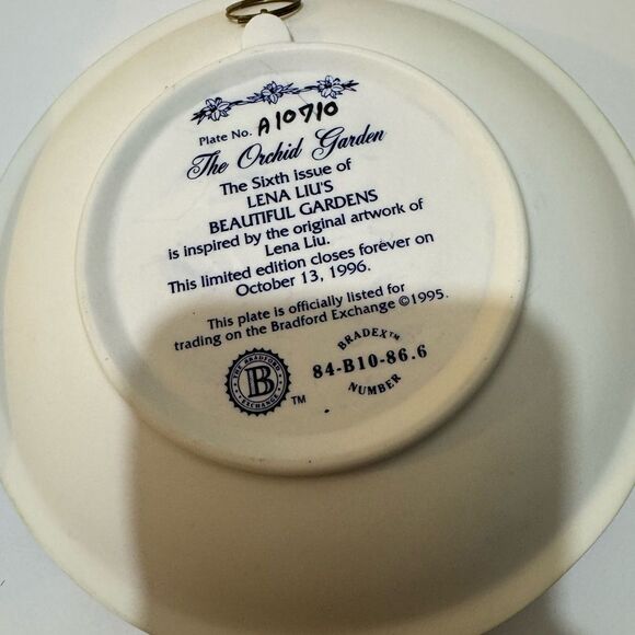 Lena Liu's The orchid Garden, Bradford Exchange Plate, 6th  Issue, 3D Floral - Picture 4 of 4